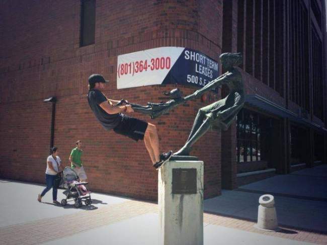 The statue didn't look complete until he joined the party