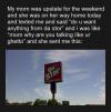 Da Stor - My mom was upstate for the weekend and she was on her way home...